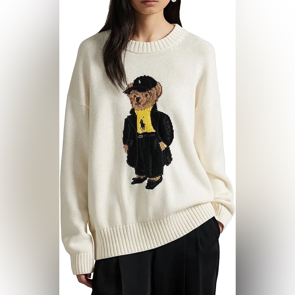 Polo Ralph Lauren Bear Cotton Crewneck Sweater - Picture 8 of 9